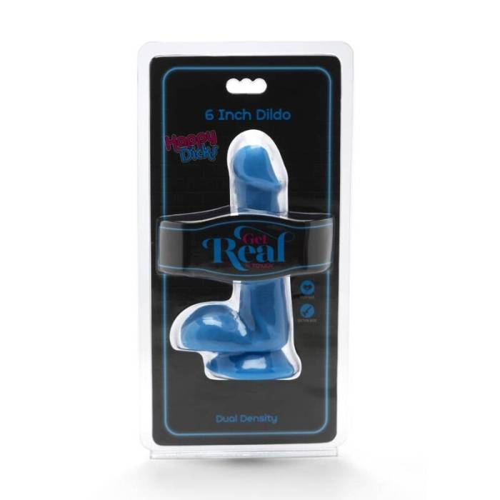 Caia na Real - HAPPY DICKS DILDO 12 CM BOLAS AZUIS