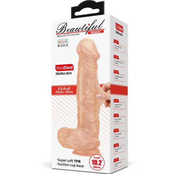 BELO ENCONTRO BERGRISI DILDO REALÍSTICO E FLEXÍVEL 26 CM - CARNE