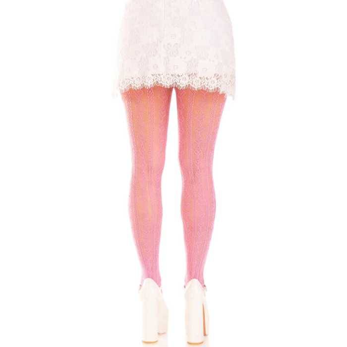 LEG AVENUE - MEIAS COM ABERTURAS CORAÃÃO E LAÃOS ROSA