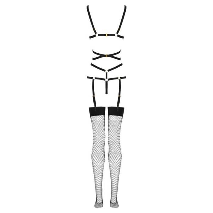 LIVCO CORSETTI FASHION - THIARA LC 20213 CONJUNTO CORPO + MEIAS PRETAS L/XL