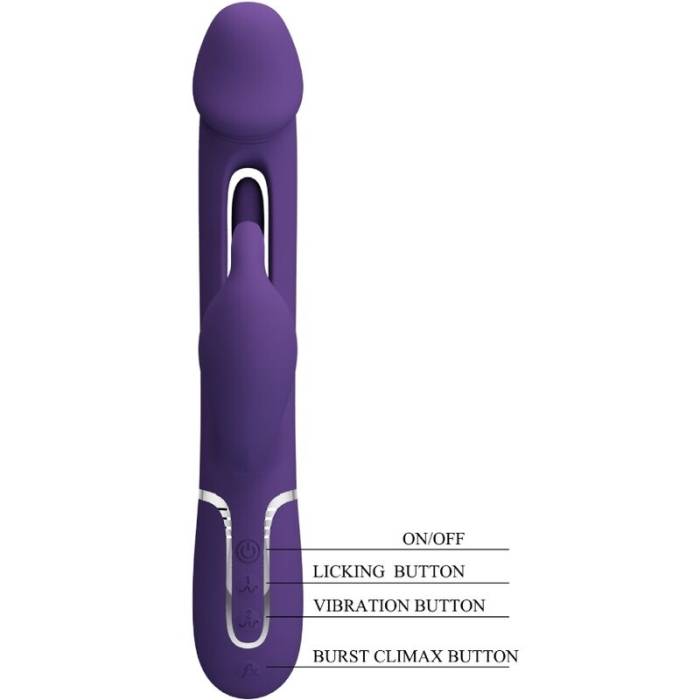 PRETTY LOVE - VIBRADOR COELHO DEJON 3 EM 1 MULTIFUNO AQUA VERDE