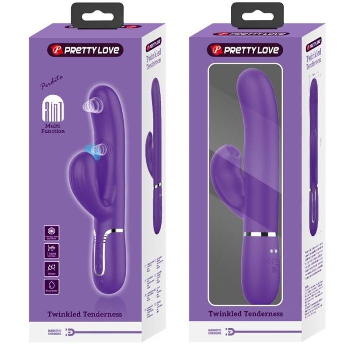 PRETTY LOVE - VIBRADOR PERLITA G-SPOT 3 EM 1 MULTIFUNO ROXO