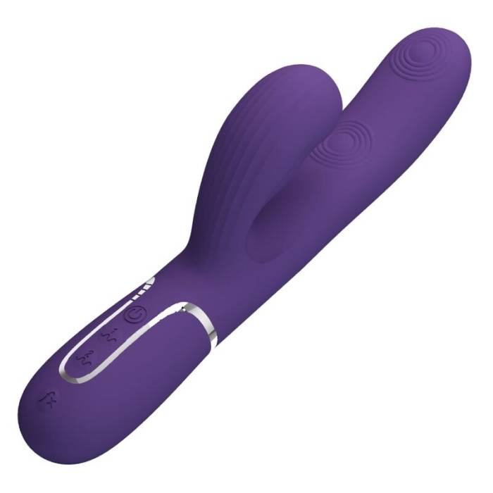 PRETTY LOVE - VIBRADOR PERLITA G-SPOT 3 EM 1 MULTIFUNO ROXO