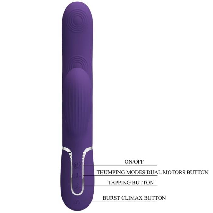 PRETTY LOVE - VIBRADOR PERLITA G-SPOT 3 EM 1 MULTIFUNO ROXO