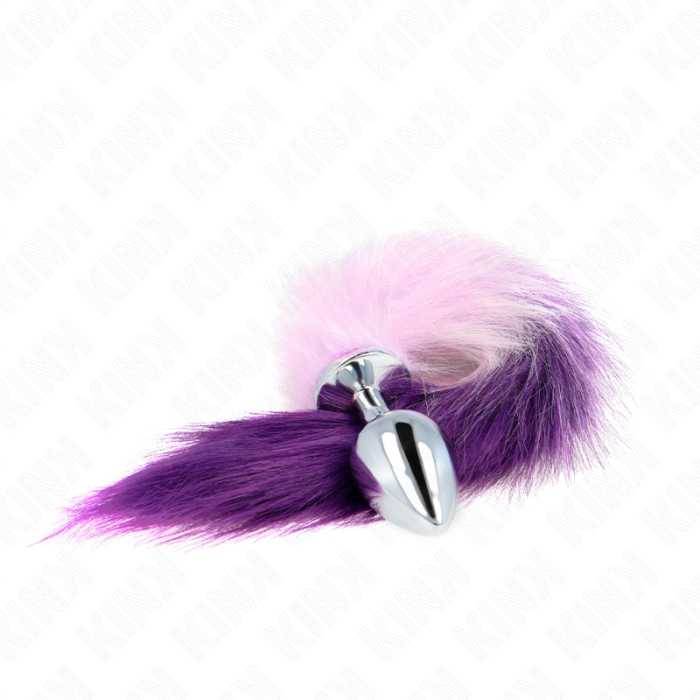 KINK - PLUG ANAL TAMANHO L 10 X 4 CM COM CAUDA SINTÃTICA 40 CM ROXO