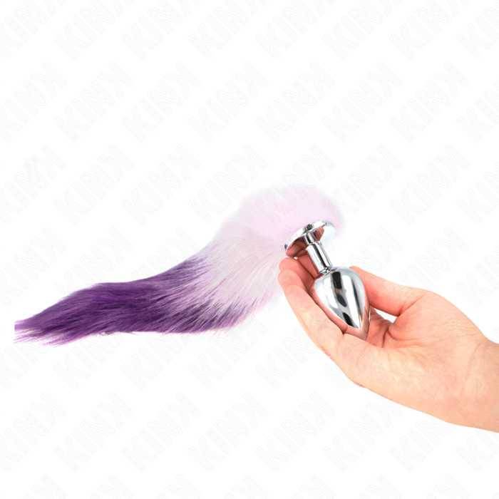 KINK - PLUG ANAL TAMANHO L 10 X 4 CM COM CAUDA SINTÃTICA 40 CM ROXO