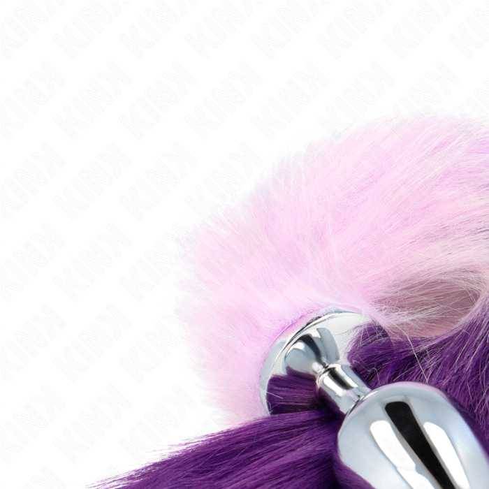 KINK - PLUG ANAL TAMANHO L 10 X 4 CM COM CAUDA SINTÃTICA 40 CM ROXO