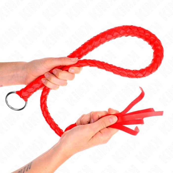 KINK - CHICOTE DE SERPENTE COM ANEL DE MÃO VERMELHO 65 CM