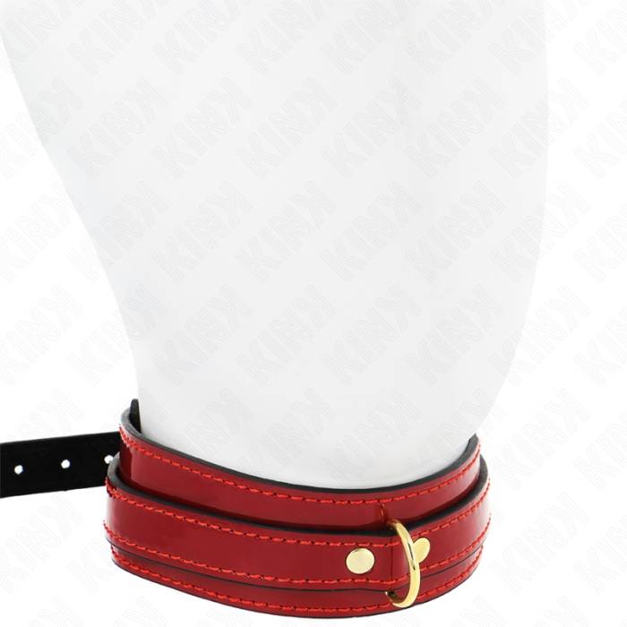 KINK - COLAR AJUSTÃVEL VINHO TINTO COM DETALHES DOURADOS 29-42,5 CM X 4 CM