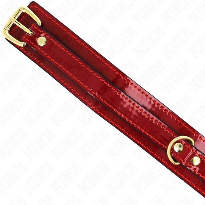 KINK - COLAR AJUSTÃVEL VINHO TINTO COM DETALHES DOURADOS 29-42,5 CM X 4 CM