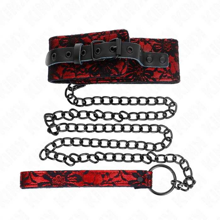 KINK - COLAR DE RENDA COM CINTO COM CINTO DE COURO REAL 105 CM / 44 X 5,5 CM