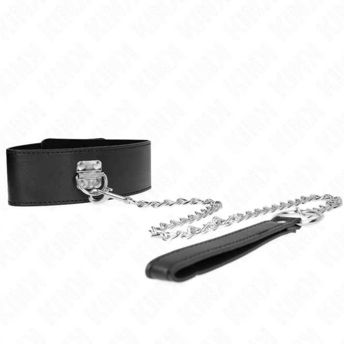 KINK - COLAR COM CINTO 65 CM COM ALÃA LARGA PRETA AJUSTÃVEL 33,5-41 CM X 5 CM