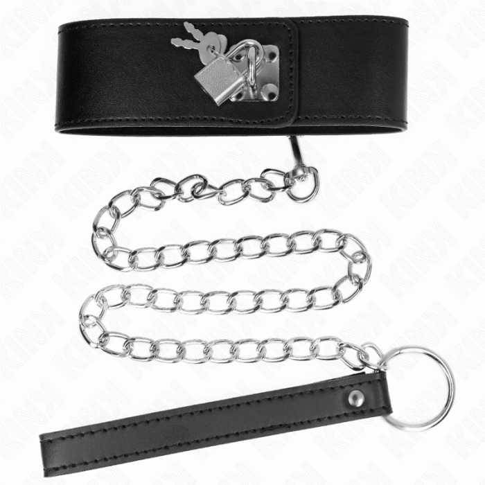 KINK - COLAR COM CINTO 65 CM COM ALÃA LARGA PRETA AJUSTÃVEL 33,5-41 CM X 5 CM