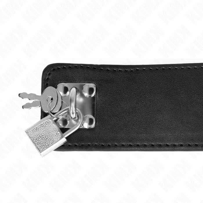 KINK - COLAR COM CINTO 65 CM COM ALÃA LARGA PRETA AJUSTÃVEL 33,5-41 CM X 5 CM