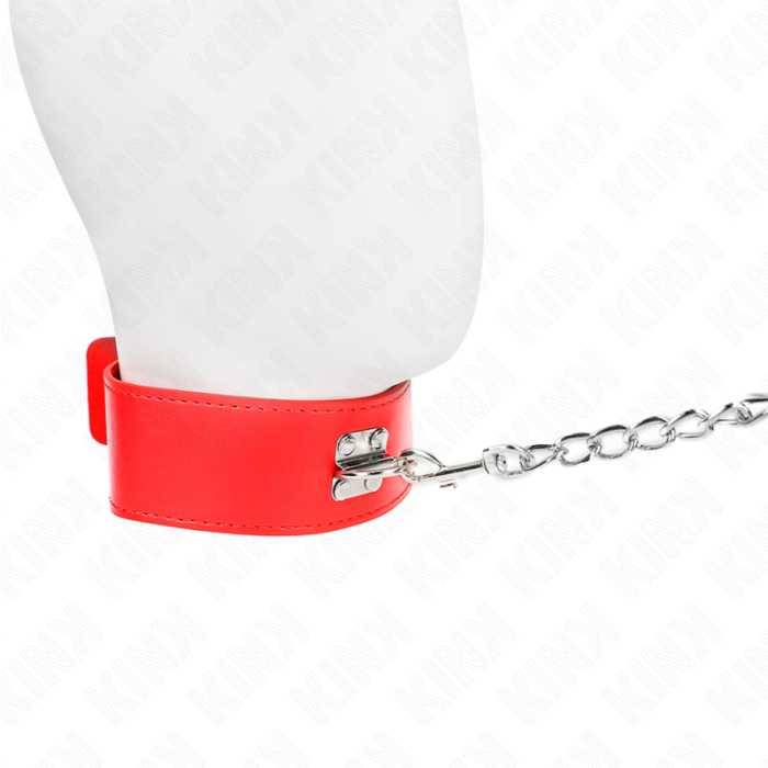 KINK - COLAR COM CINTO 65 CM COM ALÃA LARGA VERMELHA AJUSTÃVEL 33,5-41 CM X 5 CM