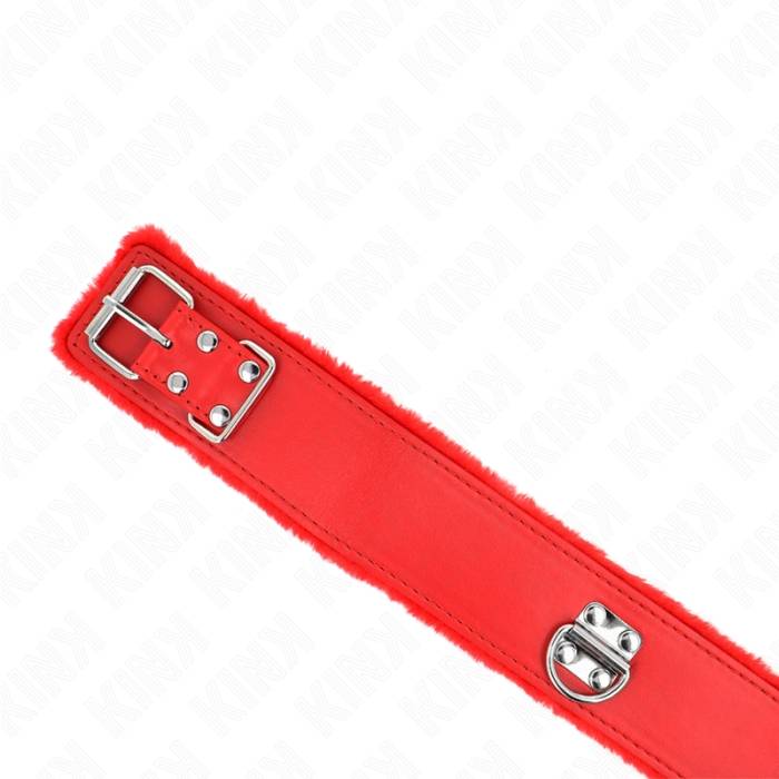 KINK - COLAR COM TRELA 116 CM COM PREGOS PRATA MODELO 4 VERMELHO AJUSTÃVEL 40-48 CM X 6 CM