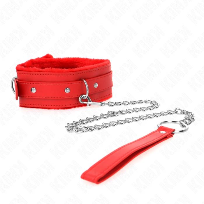 KINK - COLAR COM TRELA 65 CM COM RESTRIÃÃES VERMELHO 36-42 CM X 5,5 CM
