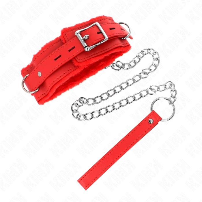 KINK - COLAR COM TRELA 65 CM COM RESTRIÃÃES VERMELHO 36-42 CM X 5,5 CM
