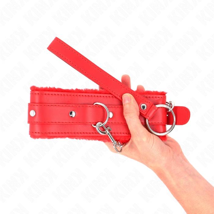 KINK - COLAR COM TRELA 65 CM COM RESTRIÃÃES VERMELHO 36-42 CM X 5,5 CM