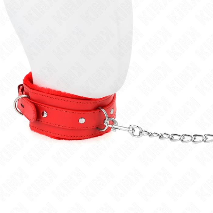 KINK - COLAR COM TRELA 65 CM COM RESTRIÃÃES VERMELHO 36-42 CM X 5,5 CM