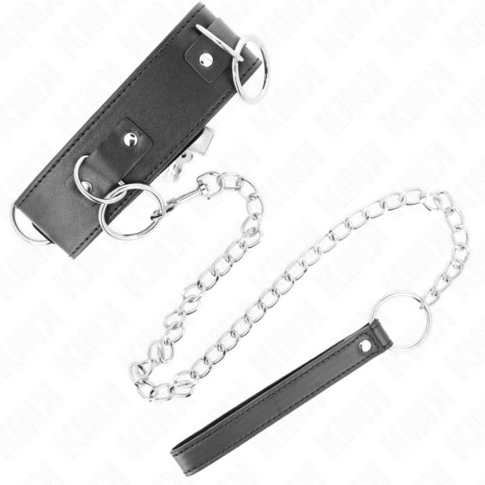 KINK - COLAR COM TRELA 65 CM 3 ANÃIS MODELO 2 AJUSTÃVEL 36-43 CM X 5 CM