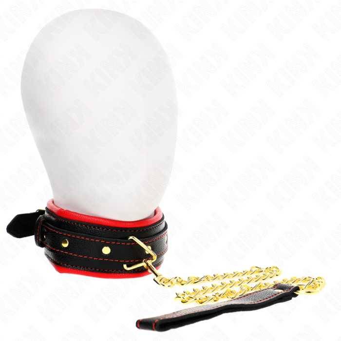 KINK - COLAR COM ESPONJA ALÃA DE IMITAÃÃO DE COURO MODELO 2 AJUSTÃVEL 37-54 CM X 3 CM