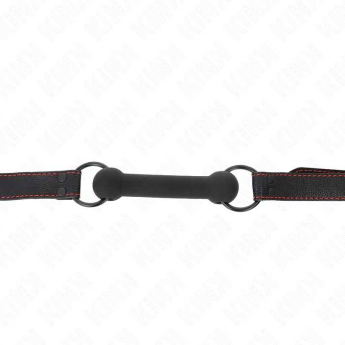 KINK - MORDAÃA DE OSSO COM ALÃA DE COURO PRETA AJUSTÃVEL 41-57 CM