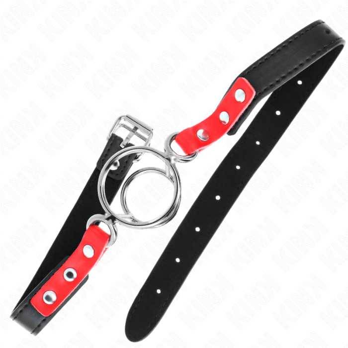 KINK - GAG COM MÃLTIPLOS O-RINGS 4 / 4,8 CM VERMELHO 38 X 56 CM
