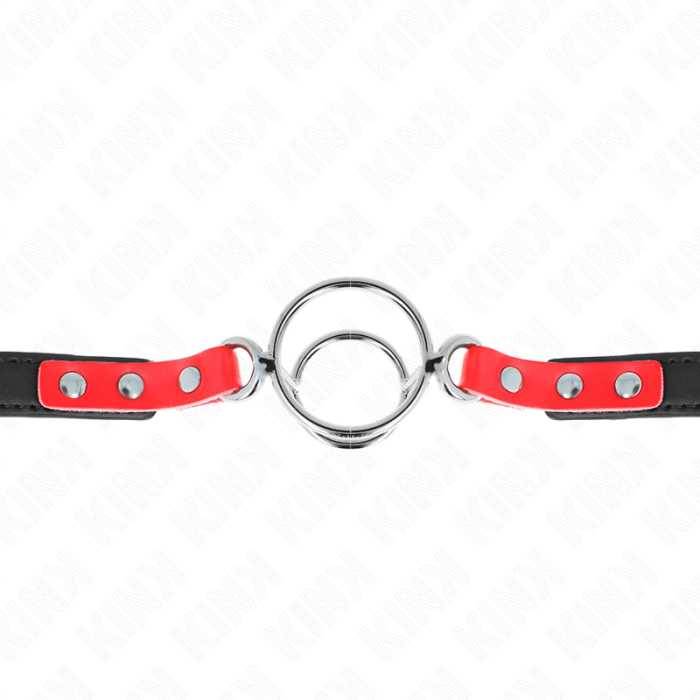 KINK - GAG COM MÃLTIPLOS O-RINGS 4 / 4,8 CM VERMELHO 38 X 56 CM
