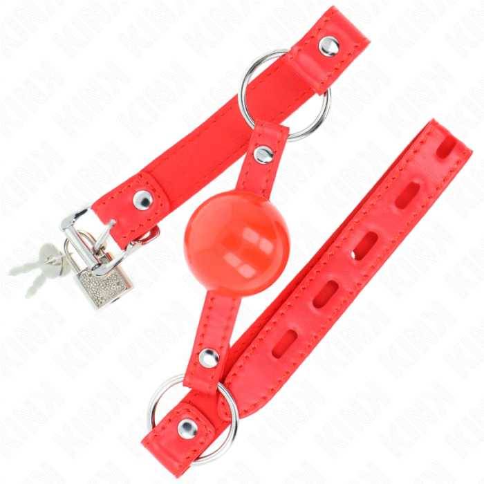 KINK - MORDAÃA BOLA TPE 4 CM COM FECHADURA ROJO 60 x 2 CM