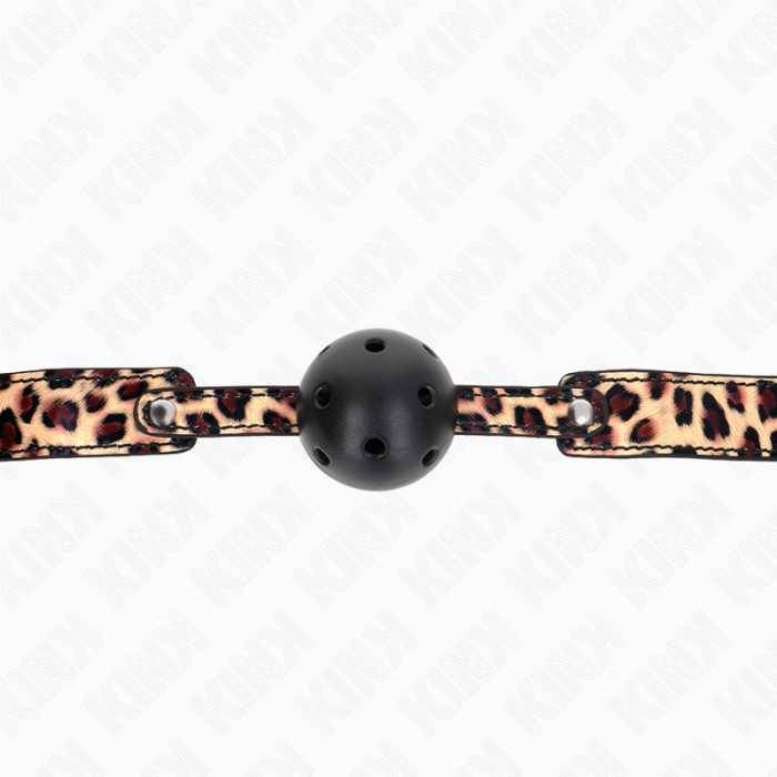 KINK - BOLA RESPIRÃVEL LEOPARDO 4,5 CM MORDAÃA 65 x 2,5 CM