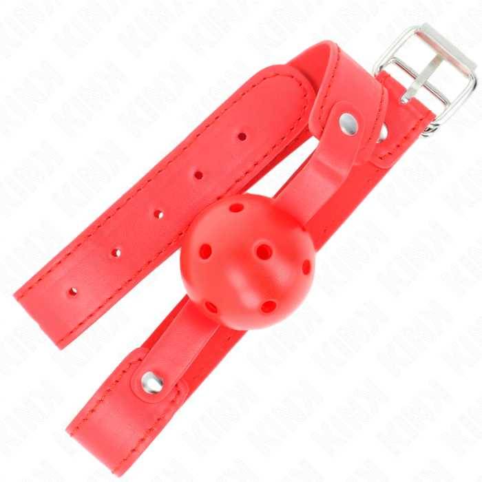 KINK - BOLA RESPIRÃVEL VERMELHA 4,5 CM MORDAÃA 65 x 2,5 CM