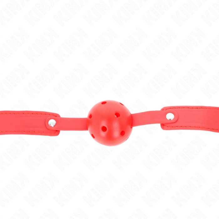 KINK - BOLA RESPIRÃVEL VERMELHA 4,5 CM MORDAÃA 65 x 2,5 CM