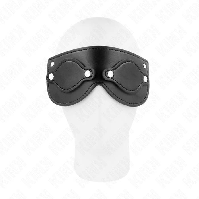 KINK - MÃSCARA DE COURO COM COBERTURAS DE OLHOS DESTACÃVEIS 22 x 9 CM