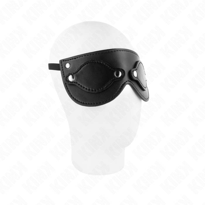 KINK - MÃSCARA DE COURO COM COBERTURAS DE OLHOS DESTACÃVEIS 22 x 9 CM