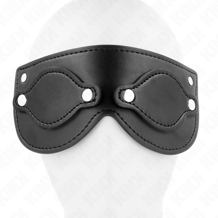 KINK - MÃSCARA DE COURO COM COBERTURAS DE OLHOS DESTACÃVEIS 22 x 9 CM