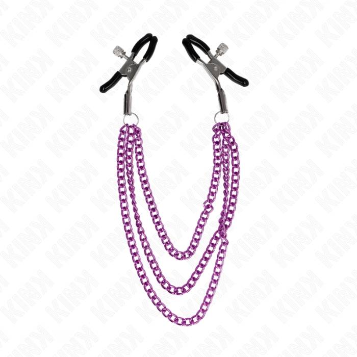 KINK - PINÃAS PARA BICOS COM 3 CORRENTES ROXO 20/23/28 CM