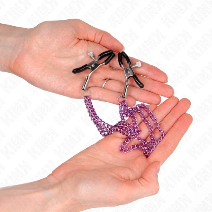 KINK - PINÃAS PARA BICOS COM 3 CORRENTES ROXO 20/23/28 CM