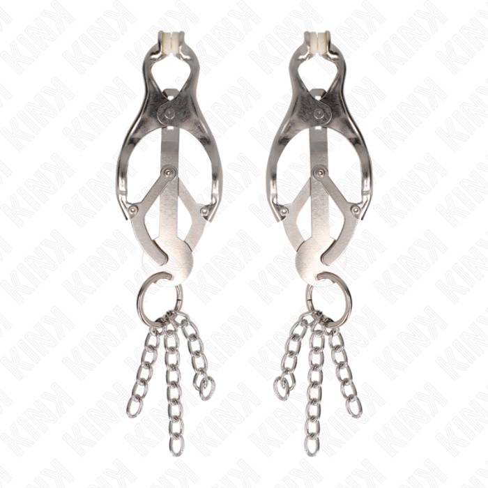 KINK - PINÃAS DE TREVO JAPONÃS COM PEQUENAS CORRENTES PRATA