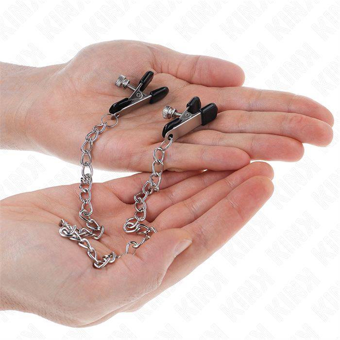 KINK - PINÃAS DE CORRENTE PLANA PRATA 34 CM