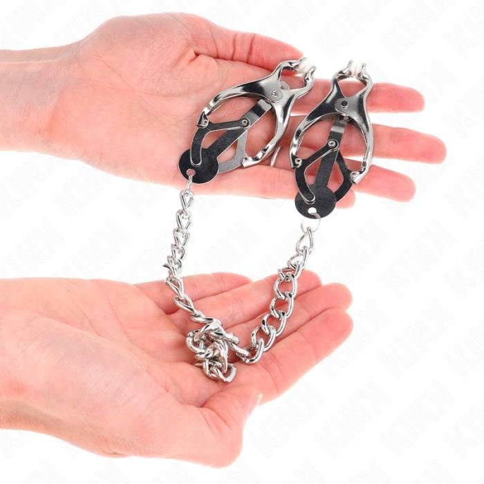 KINK - PINÃAS DE TREVO JAPONÃS COM CORRENTE PRATA 30 CM