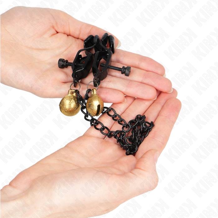 KINK - PINÃAS DE CADEIA PLANA E SINO PRATA 30 CM
