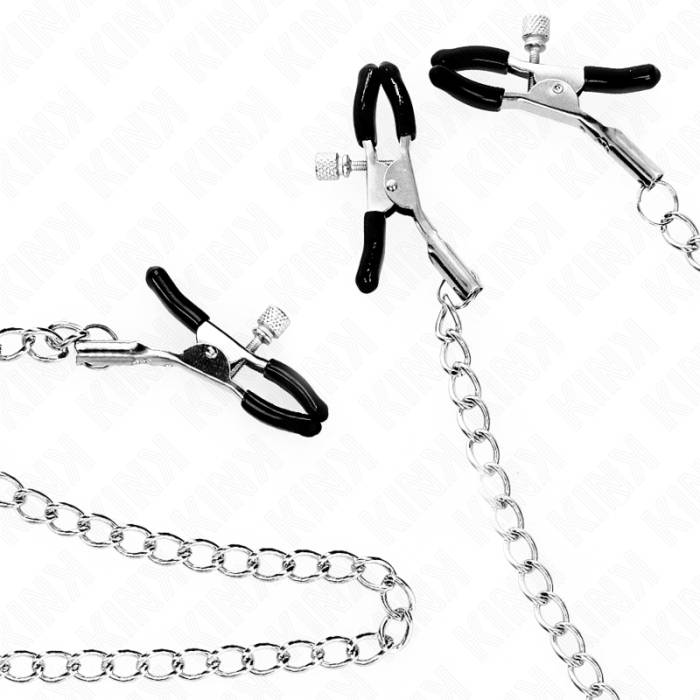 KINK - PINÃAS TRIPLAS PARA BICOS E CLITÃRIS COM CORRENTE MODELO 0