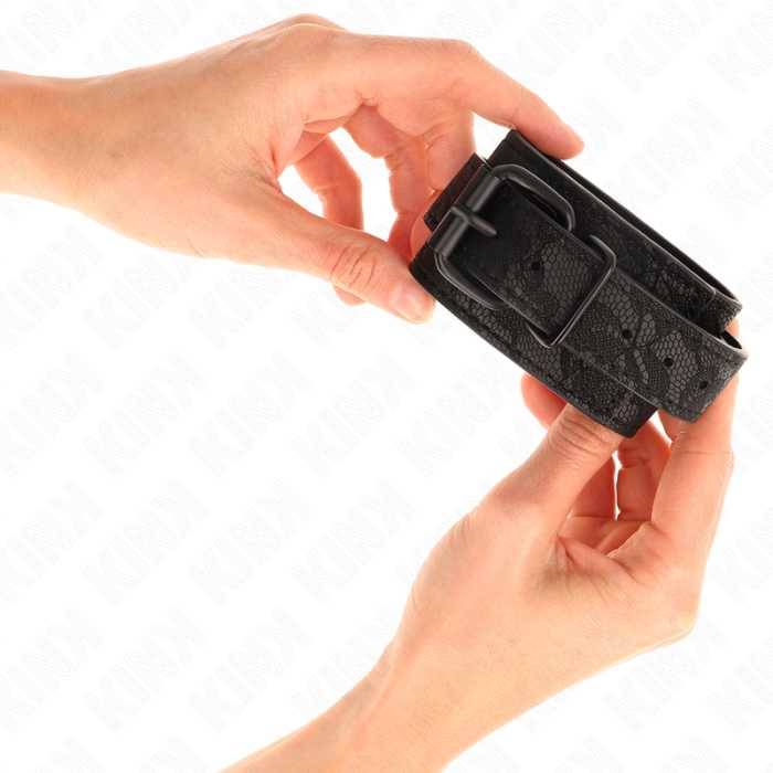 KINK - PUNHOS COBERTOS DE RENDA ESCURA AJUSTÃVEIS PRETO 19-26 CM