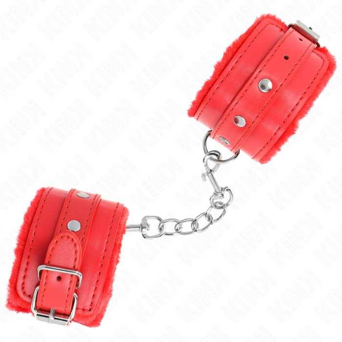 KINK - PULSO PREMIUM FORRO DE PELE VERMELHO COM CINTO VERMELHO AJUSTÃVEL 17-29 CM X 6 CM