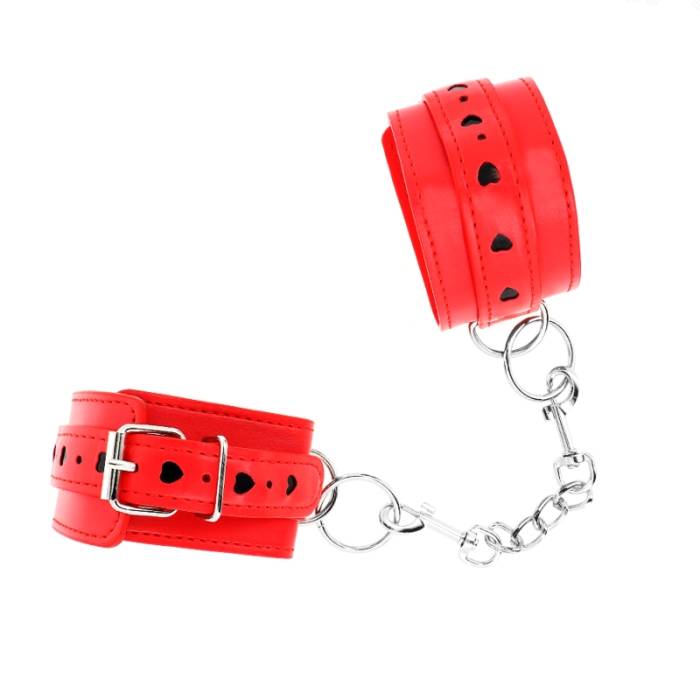 KINK - PULSO VERMELHO COM INSERÃÃO DE CORAÃÃO PRETO AJUSTÃVEL 21-28 CM X 5,5 CM