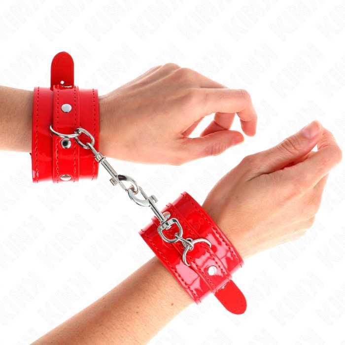 KINK - PUNHOS DE MÃO BRILHANTE VERMELHO AJUSTÃVEL 23-33 CM