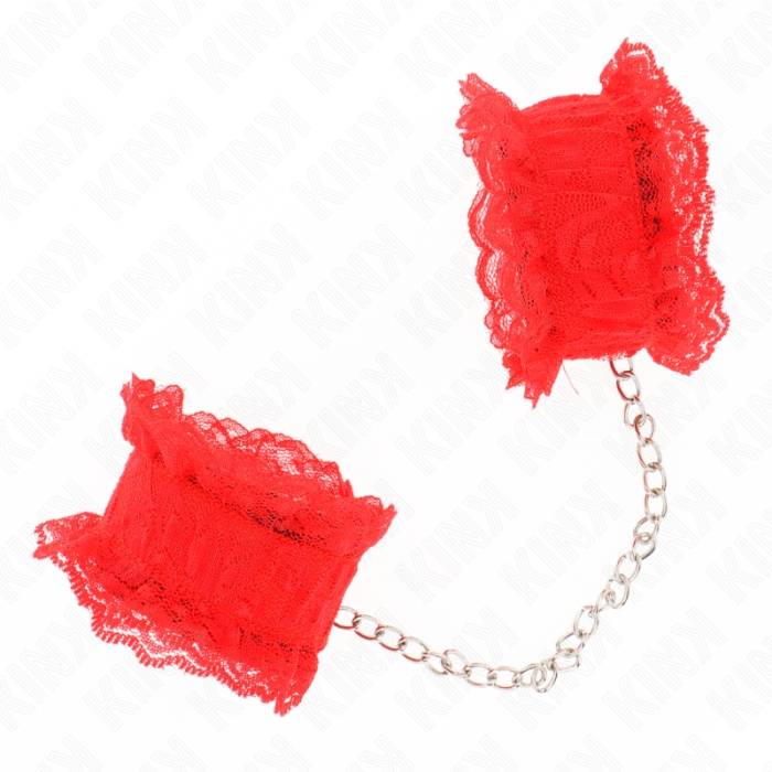 KINK - PUNHOS ELÃSTICOS DE RENDA VERMELHO