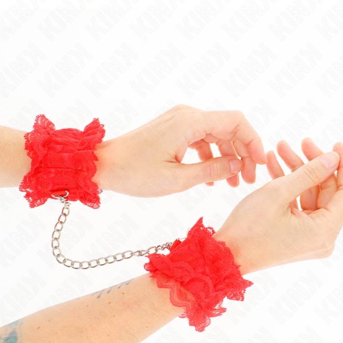 KINK - PUNHOS ELÃSTICOS DE RENDA VERMELHO