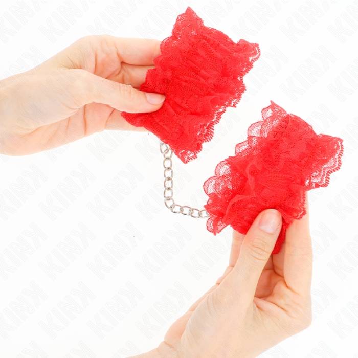 KINK - PUNHOS ELÃSTICOS DE RENDA VERMELHO